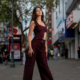 pretty teen girl posing in street