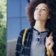young woman walking